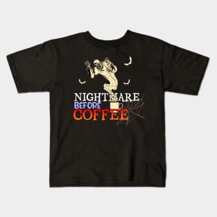 nightmare before coffee halloween costume Kids T-Shirt